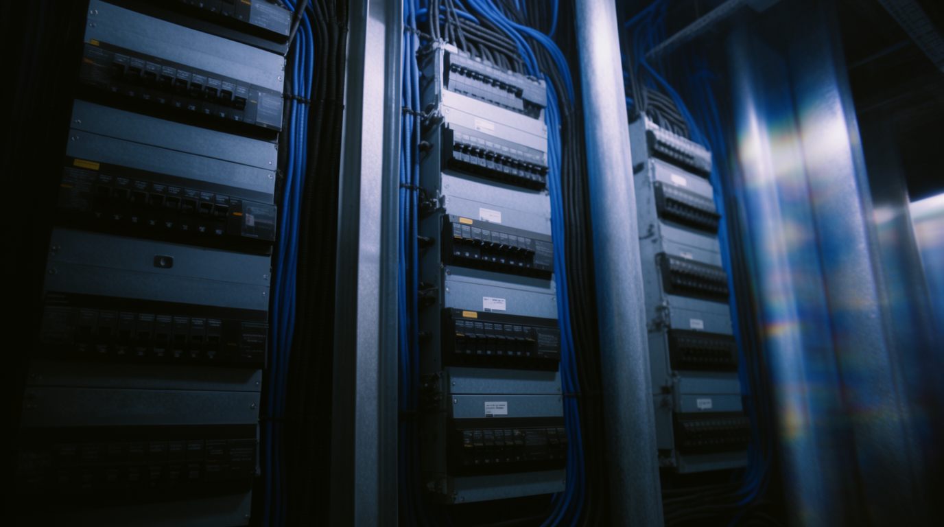 Commercial electrical distribution boards with cabling