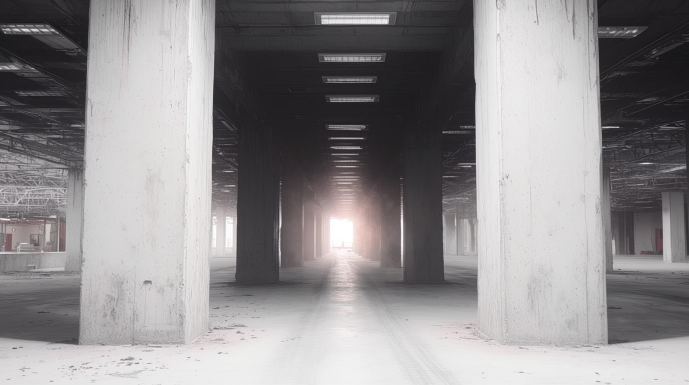 Underground structural columns of a commercial building